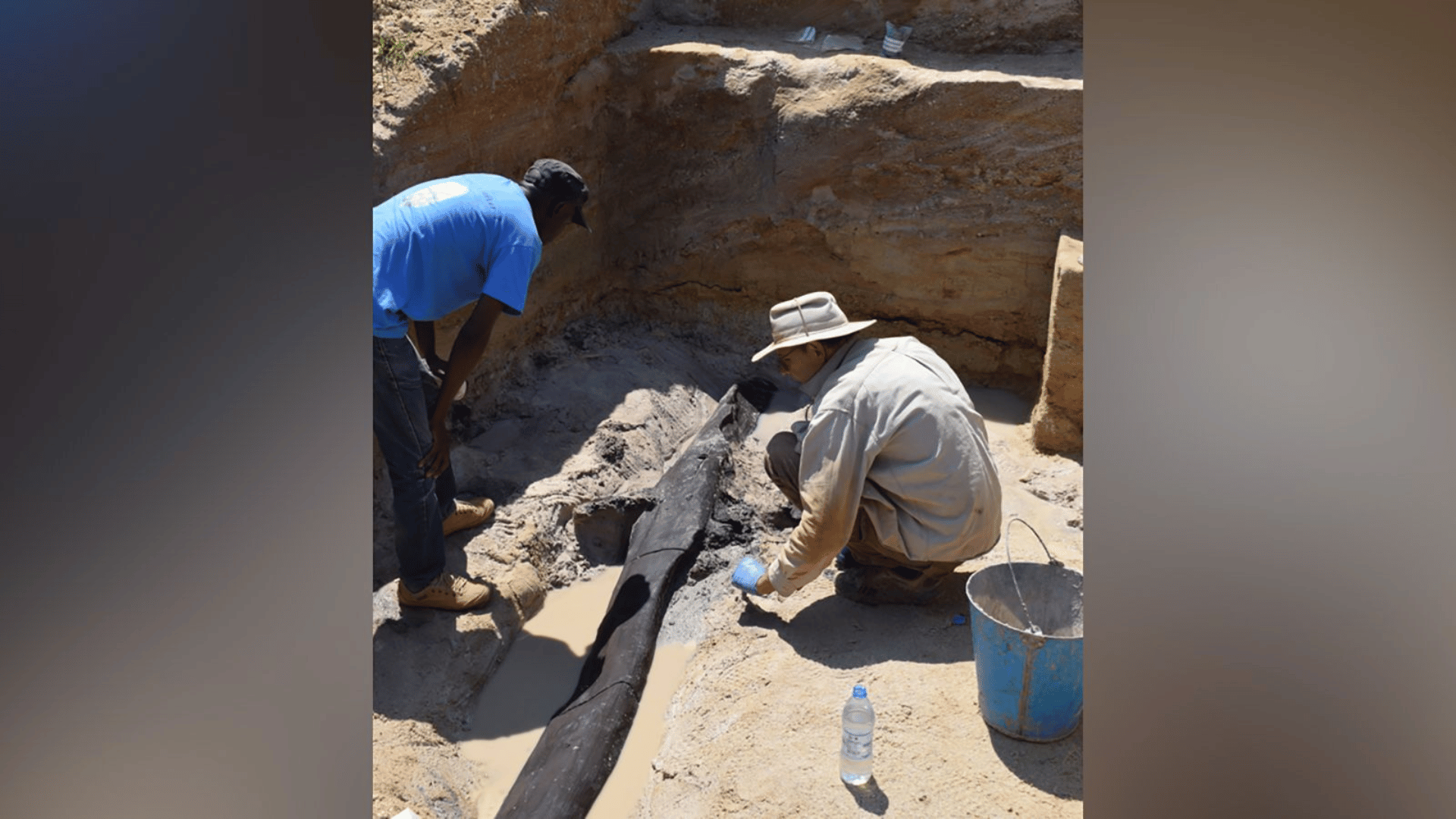 During the 2019 archaeological dig near the Kalombo River in Zambia, which led to the discovery of the 476,000-year-old wooden structure. LARRY BARHAM:UNIVERSITY OF LIVERPOOL During the 2019 archaeological dig near the Kalombo River in Zambia, which led to the discovery of the 476,000-year-old wooden structure. LARRY BARHAM:UNIVERSITY OF LIVERPOOL