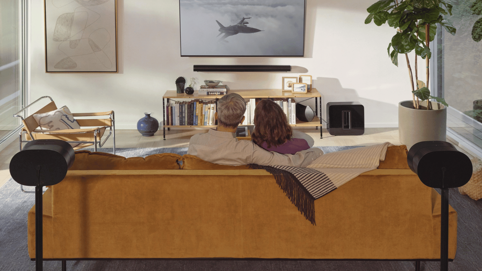 Sonos' spatial audio system in a living room