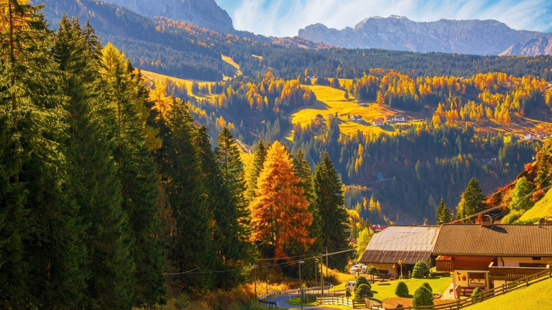 Val Gardena, Dolomites, Italy Autumn Scenery