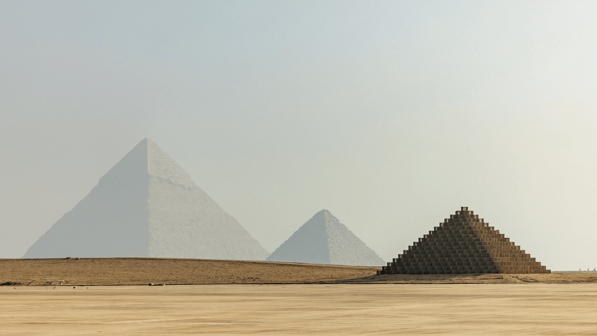 The Translucent Pyramid with Pyramids of Giza Backdrop Art