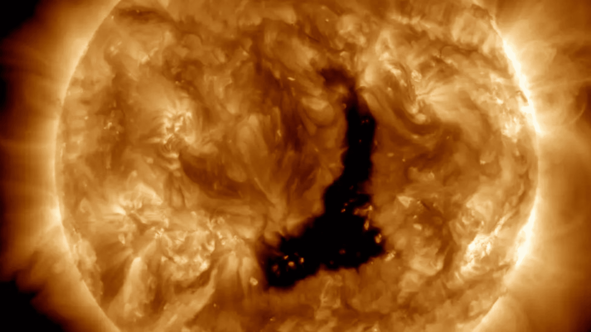 Giant Hole Opens in the Sun NASA