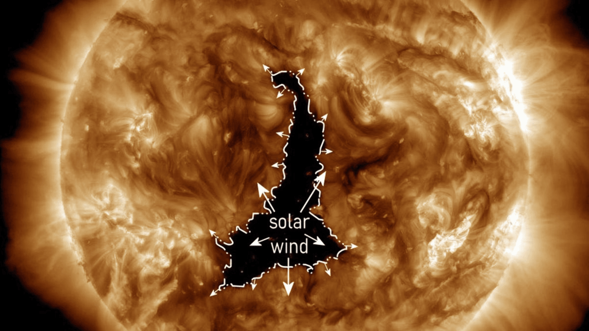 The gigantic coronal hole is more than 60 times wider than Earth.