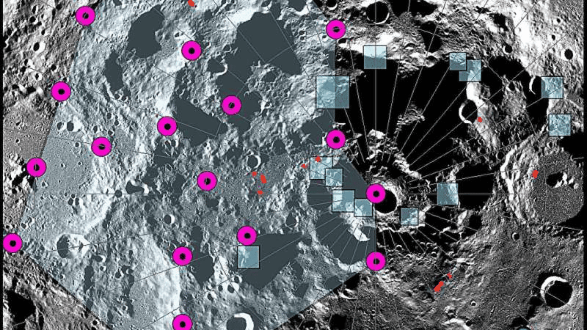 Map of moonquakes caused by the moon shrinking Credit: NASA:LRO:LROC:ASU:Smithsonian Institution