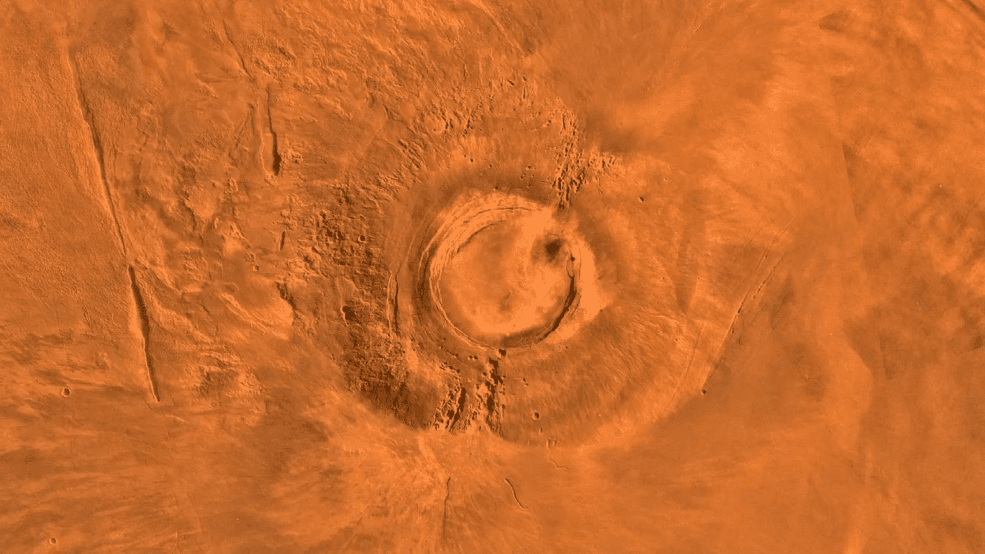 Un volcán descubierto en Marte tiene tres veces el tamaño del Monte Everest