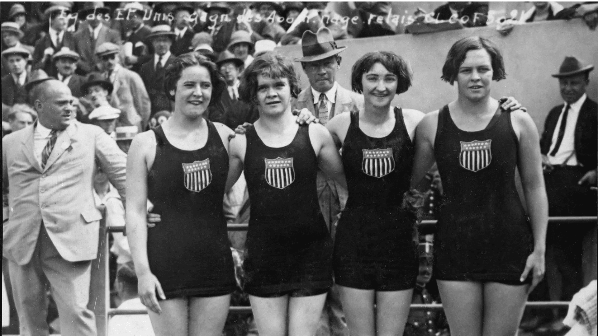 Team USA won gold in the Women’s 4 X 100m relay at the 1924 Olympics in Paris. CREDIT: Archives CNOSF:AFP via Getty Images) Team USA won gold in the Women’s 4 X 100m relay at the 1924 Olympics in Paris. CREDIT: Archives CNOSF:AFP via Getty Images)