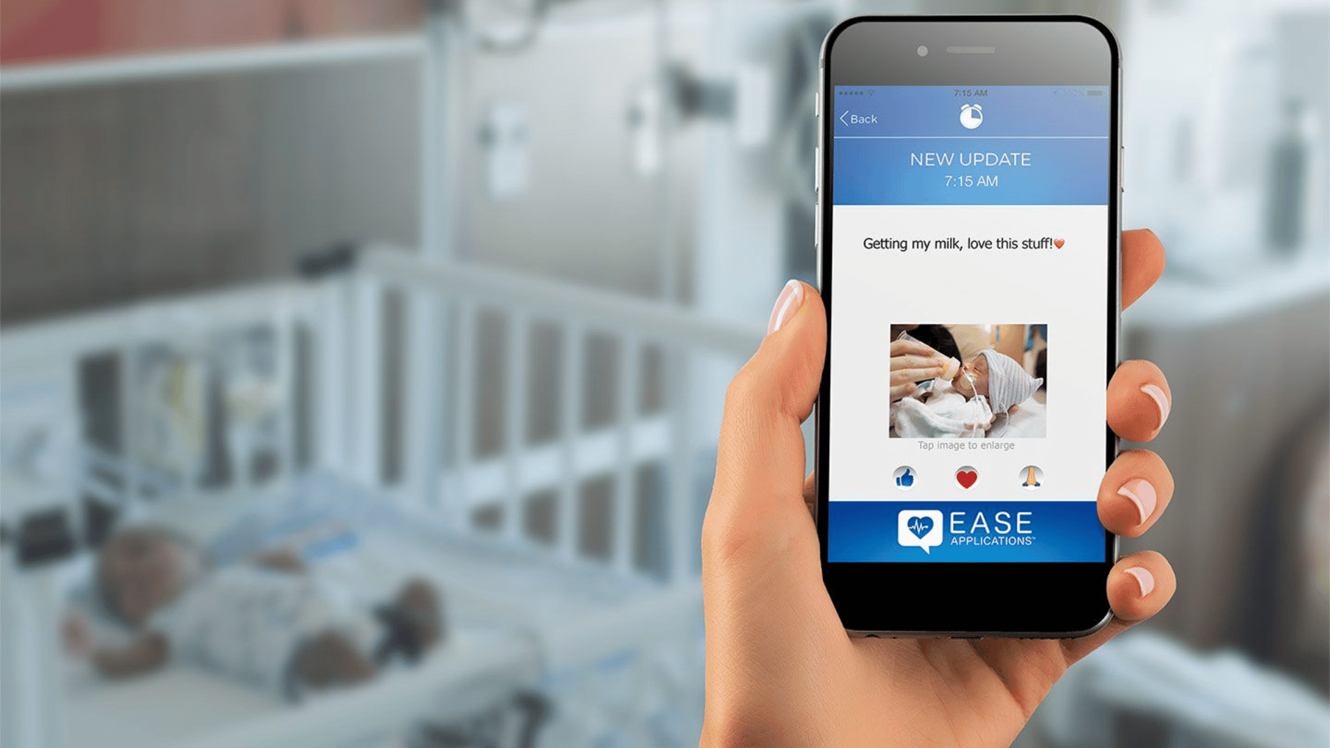 Vocera Ease app keeps families connected during and after care; Photo: Stryker Vocera Ease app keeps families connected during and after care; Photo: Stryker