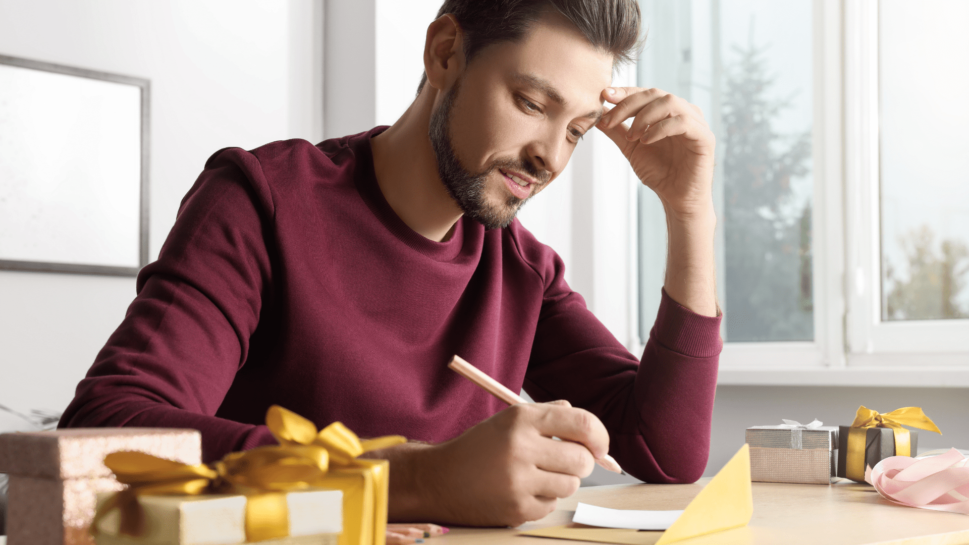 man writing in a greeting card print on demand tomorrows world today