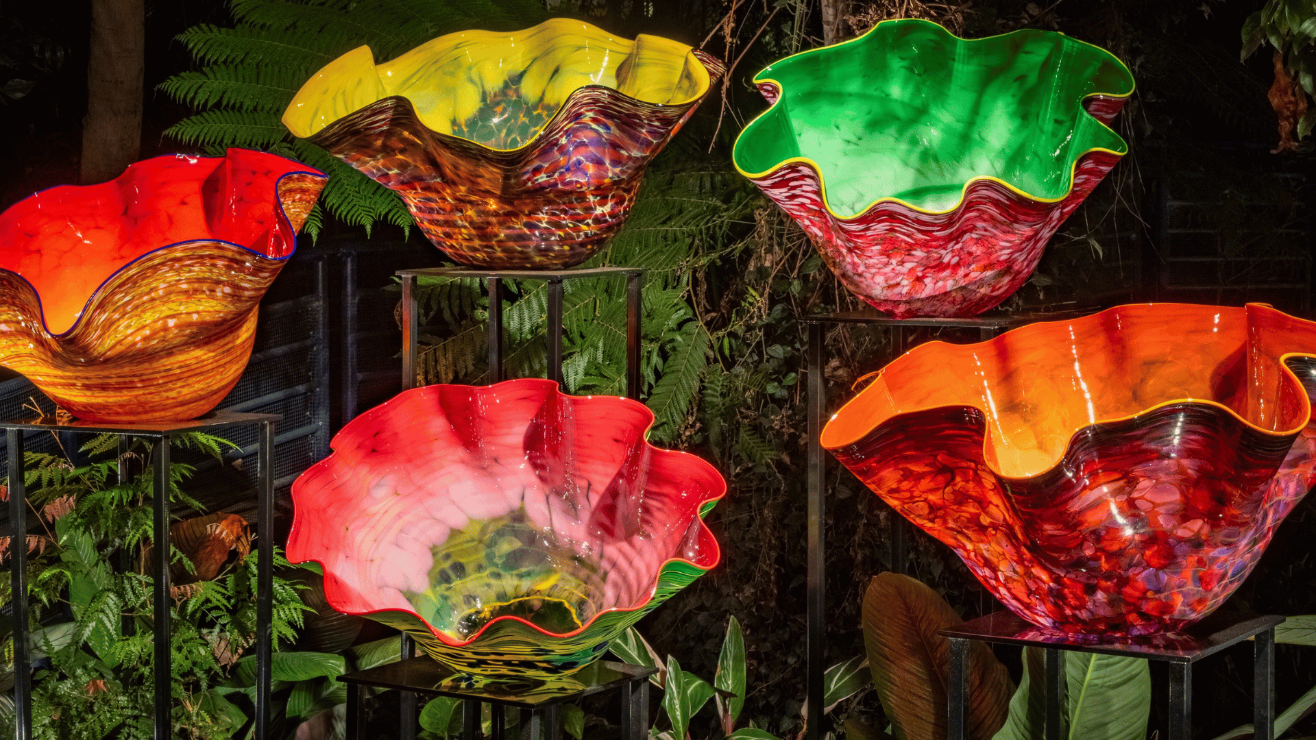 Dale Chihuly, Macchia Forest (detail), 2024, © 2024 Chihuly Studio. All rights reserved. Photograph by Nathaniel Willson. Dale Chihuly, Macchia Forest (detail), 2024, © 2024 Chihuly Studio. All rights reserved. Photograph by Nathaniel Willson.