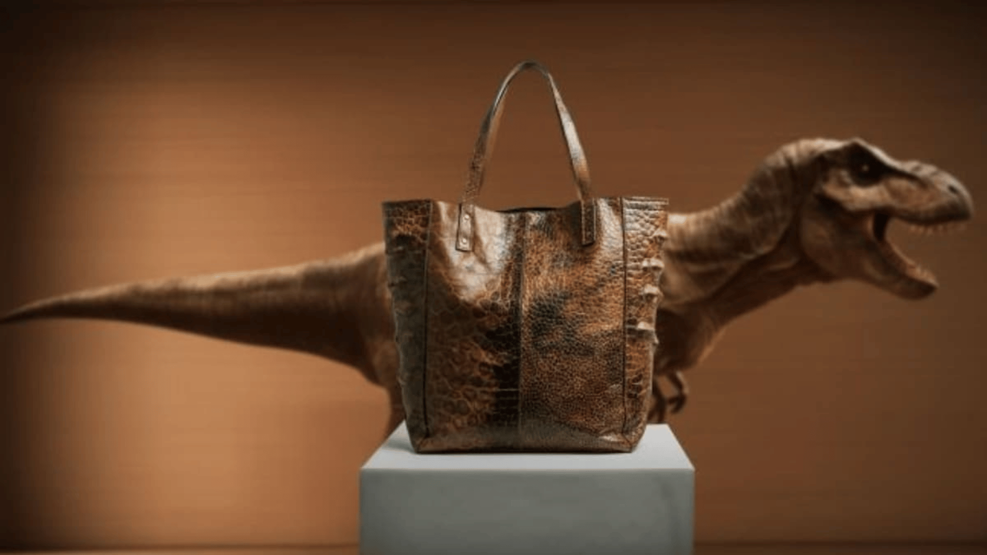leather bag made from DNA of T-rex; Photo: VML