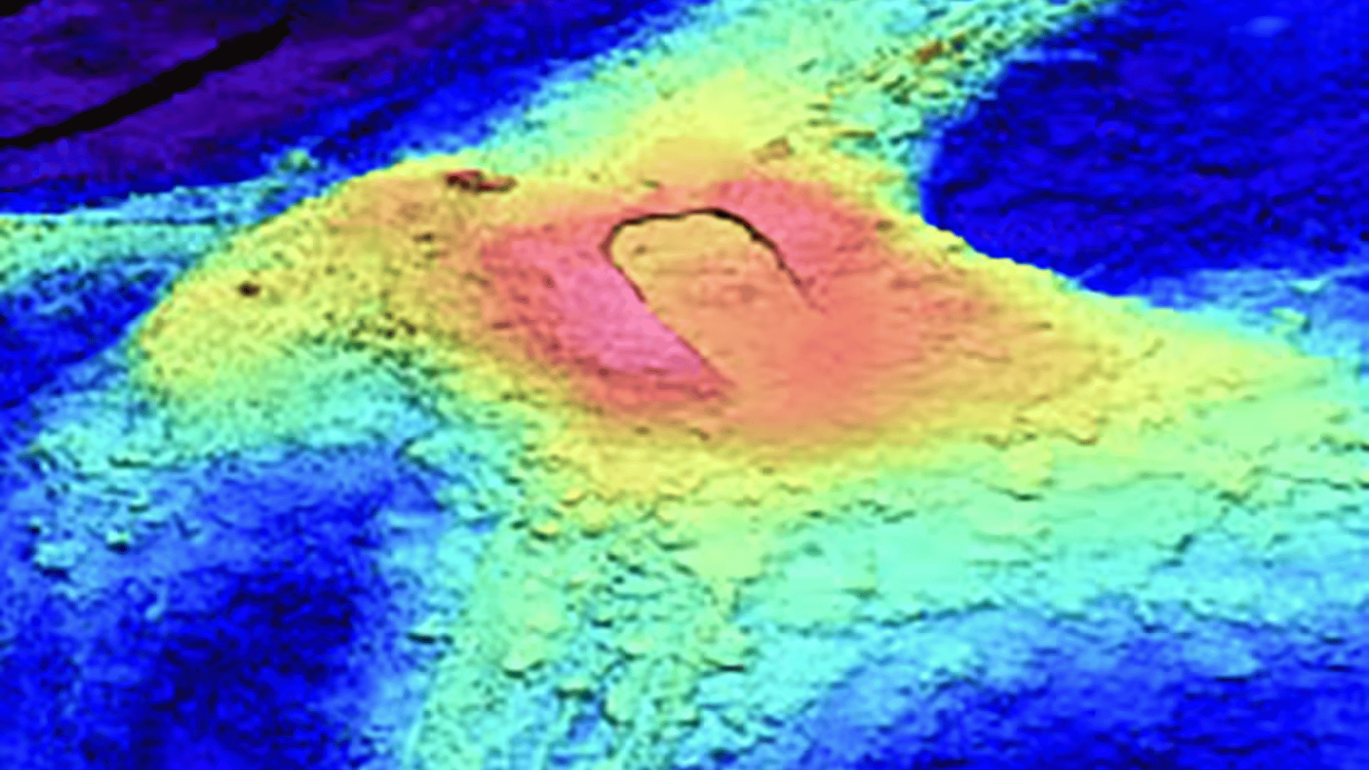 A 3D image of Axial Seamount bathymetry.Oregon State University