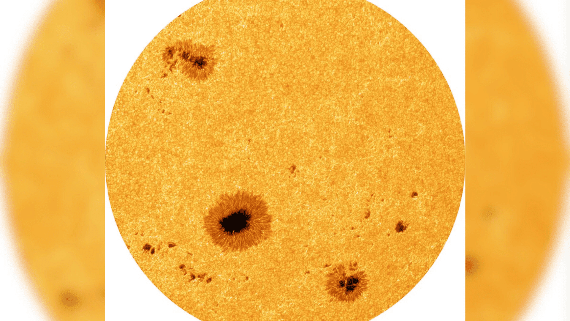 An area of the Sun of about 200,000 kilometers (125,000 miles) across, seen at incredible resolution