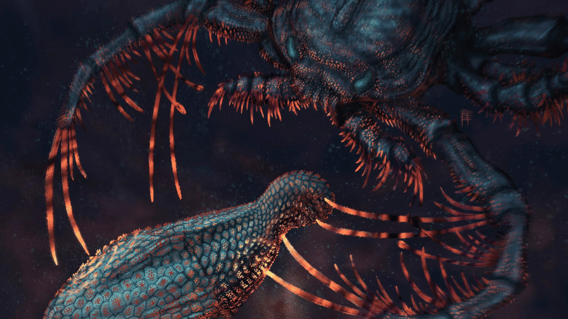 This illustration depicts the early jawless vertebrate Astraspis; Photo: Brian Engh:www.livingrelicproductions.com