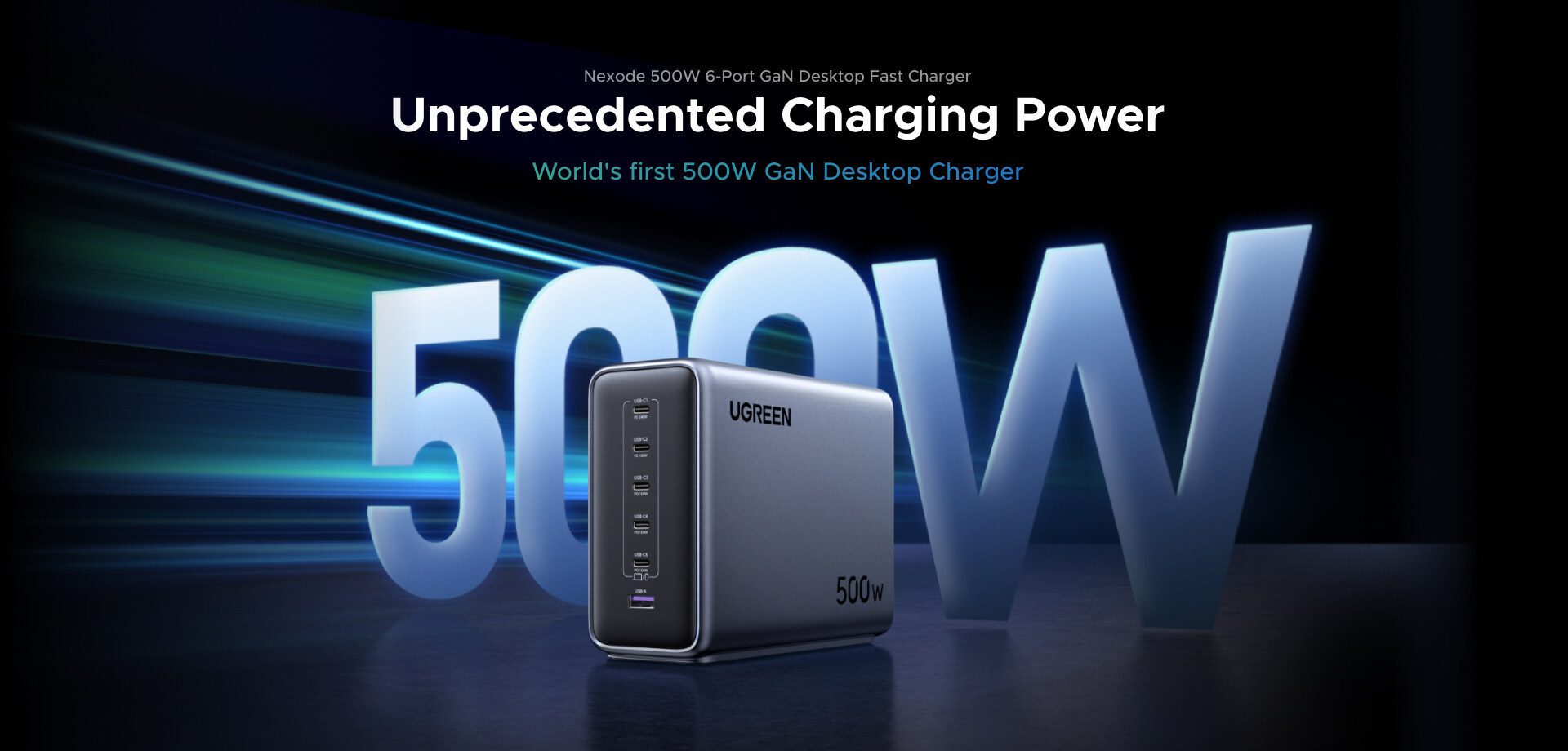 World's first 500W GaN Desktop charger