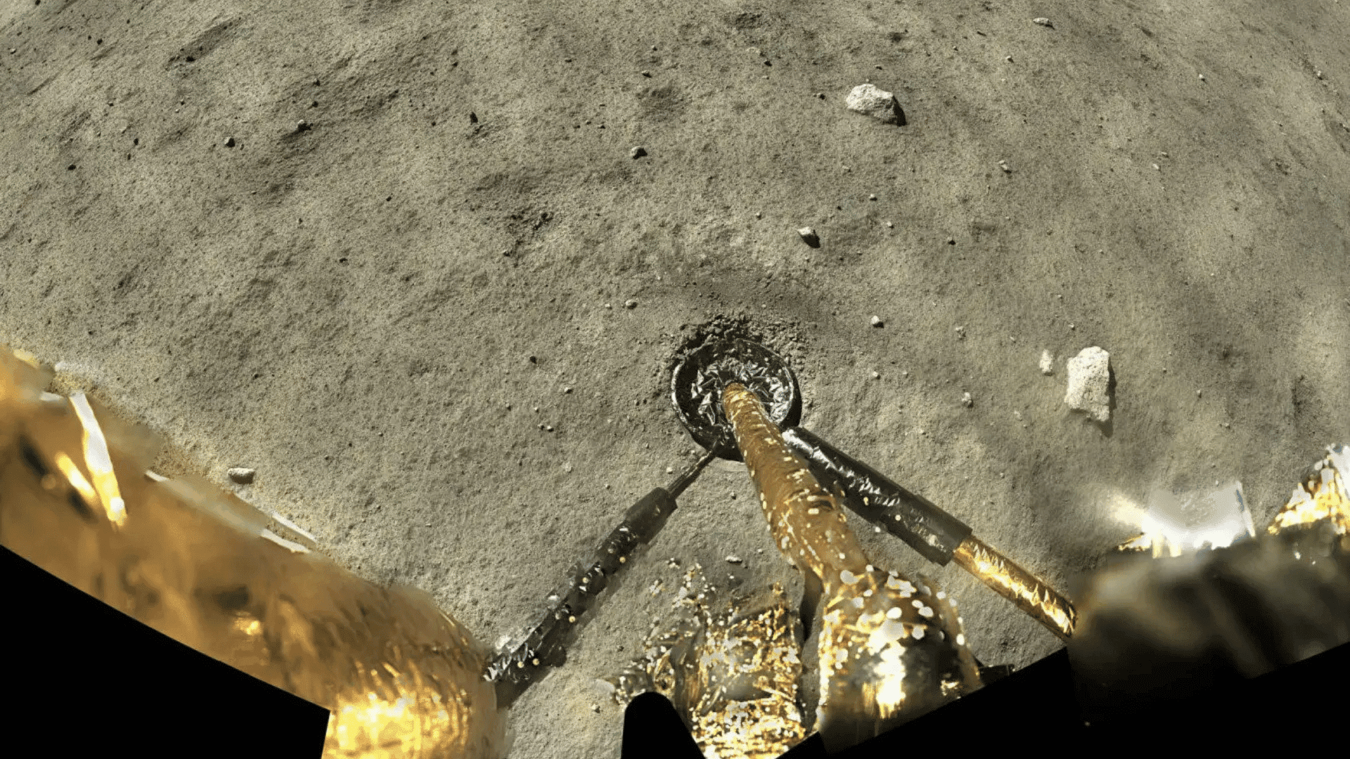 A photo of the lunar surface taken by China’s Chang’e 5 lander, which collected samples in 2020 CNSA:Xinhua:Alamy