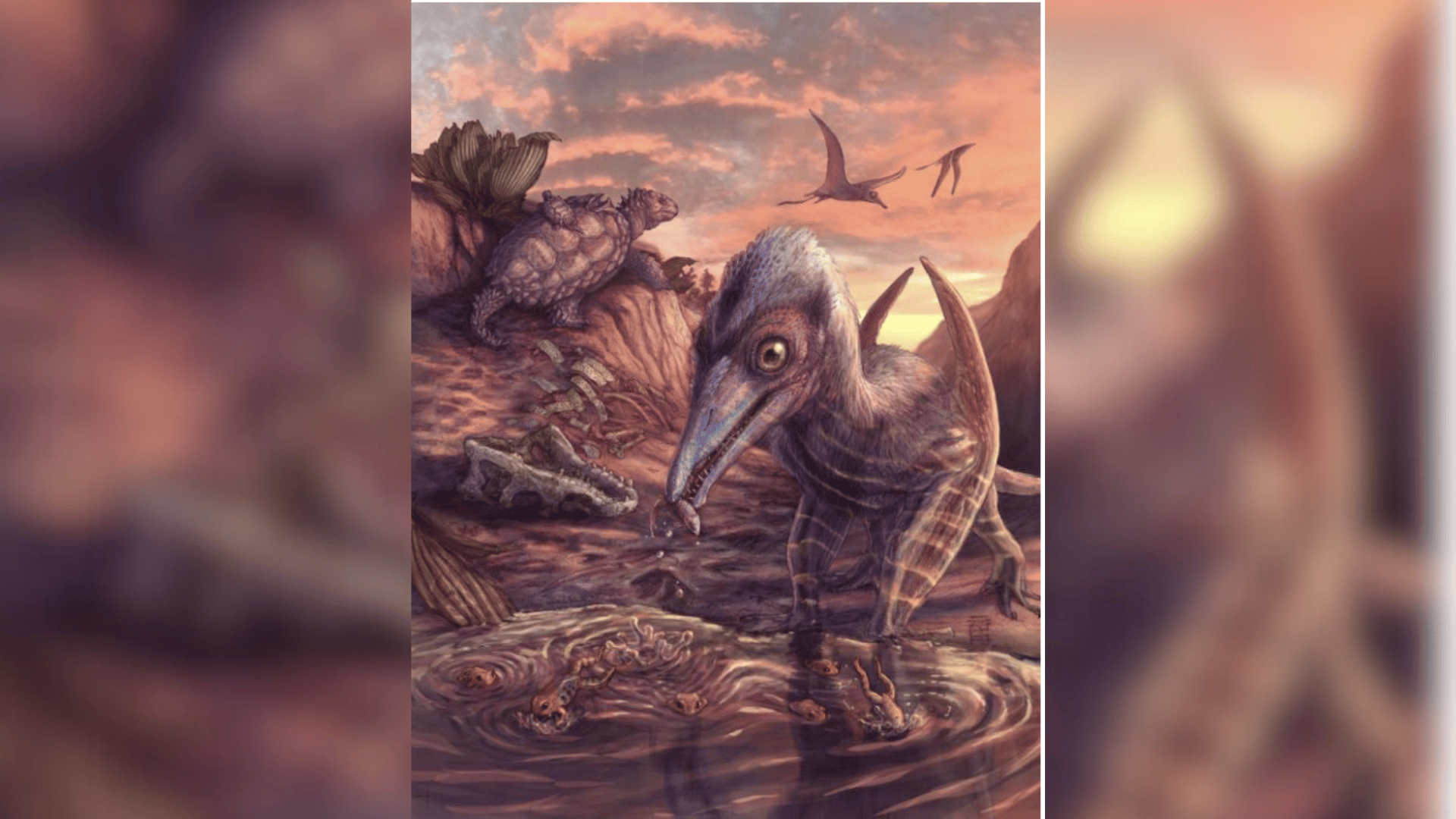 An artist's reconstruction of the fossilized landscape; Illustration by Brian Engh