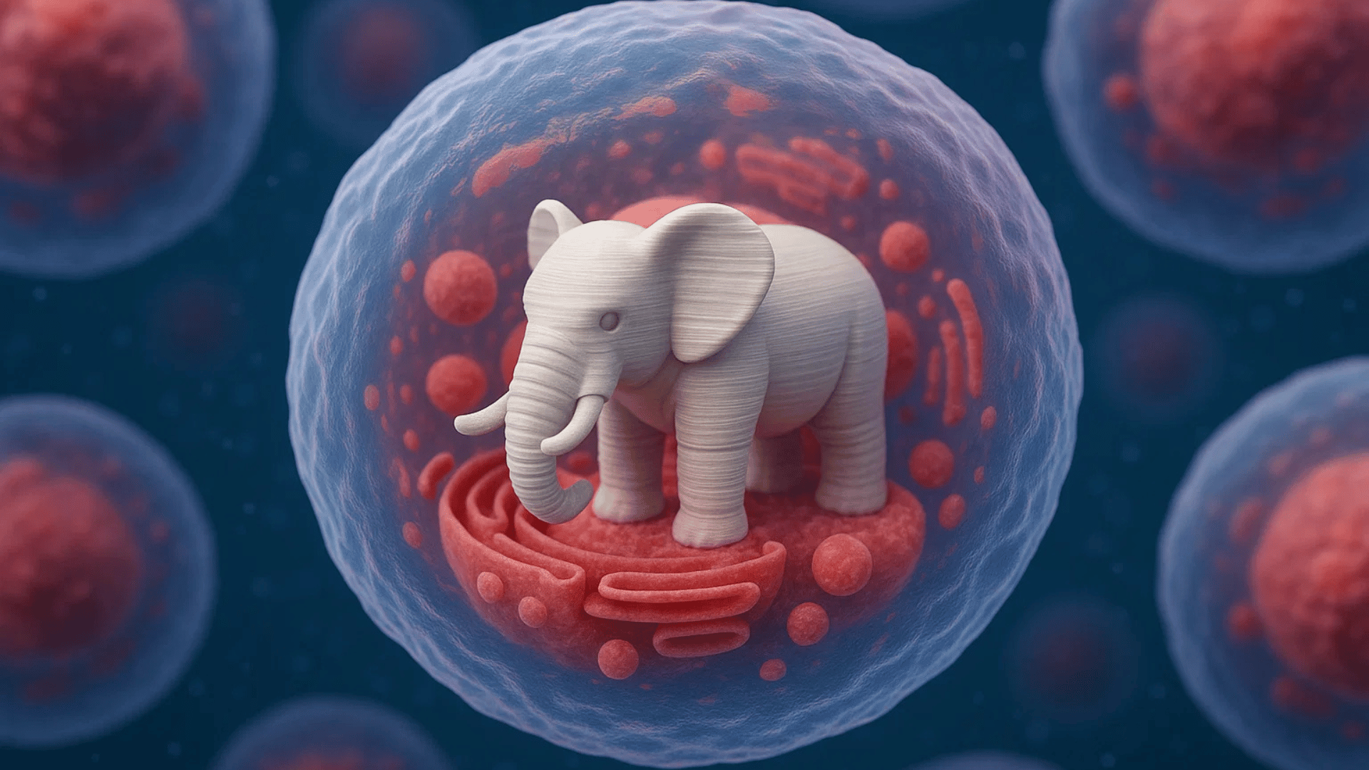 Illustration of a 3D-printed elephant inside a cell. Credit: ZME Science:SORA