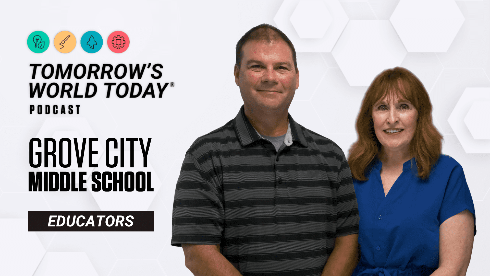 Principal Larry Connelly and teacher Karen Garland Grove City Middle School