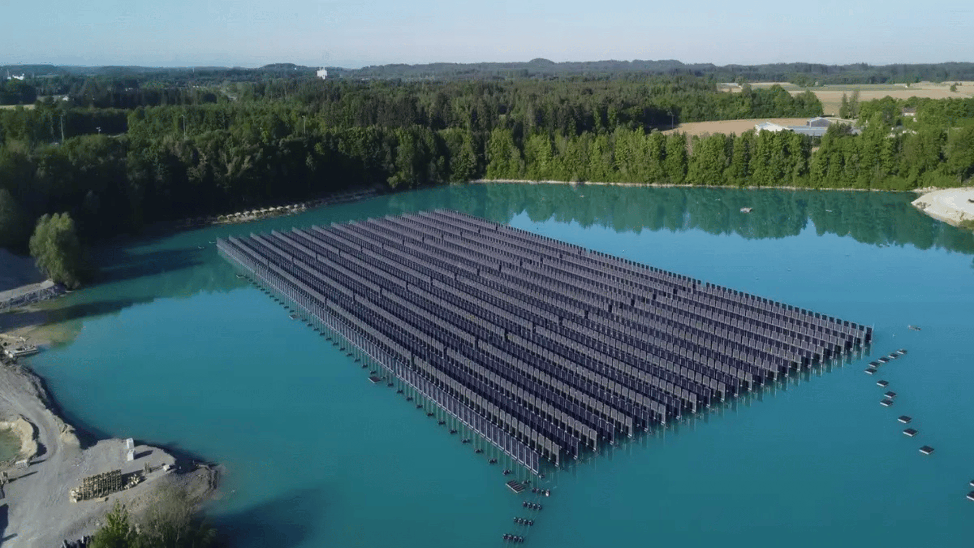 SINN Power's vertical floating solar power plant. SINN Power