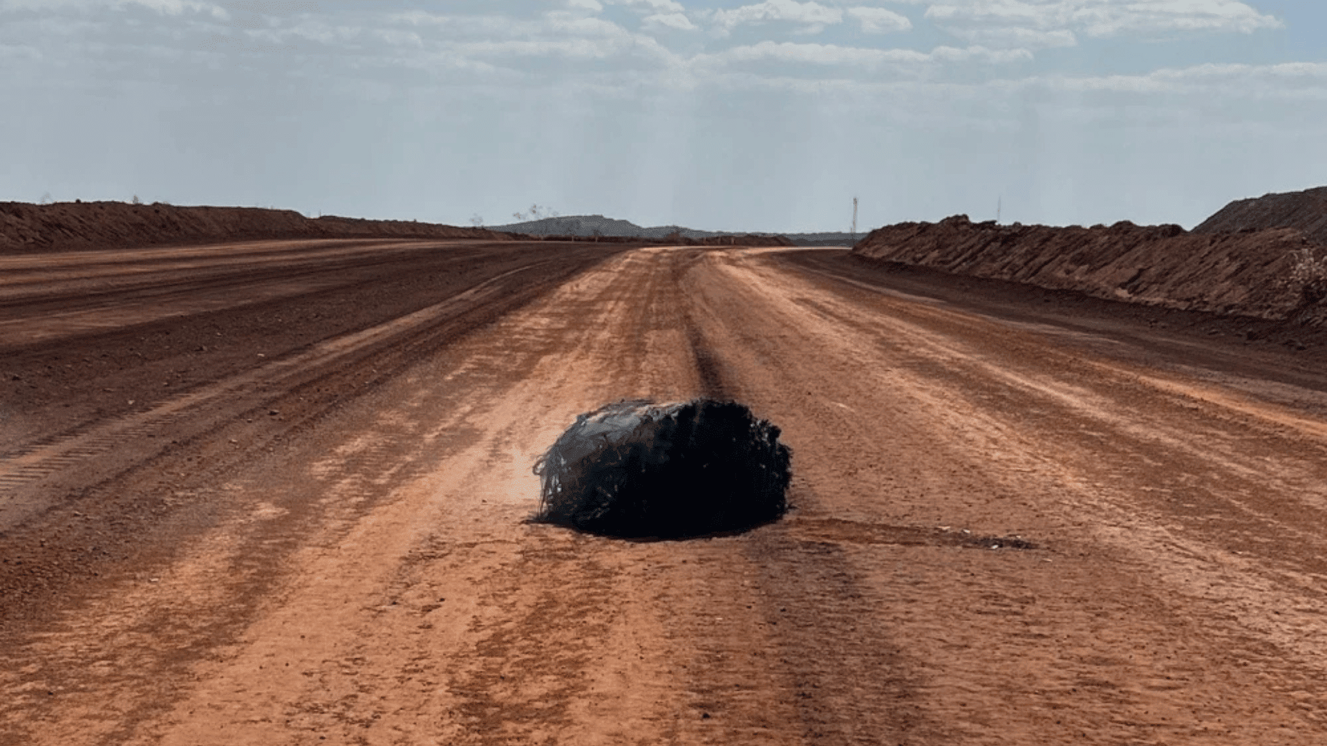 Suspected space debris discovered in the Pilbara region of Western Australia; Photo: Australian Space Agency