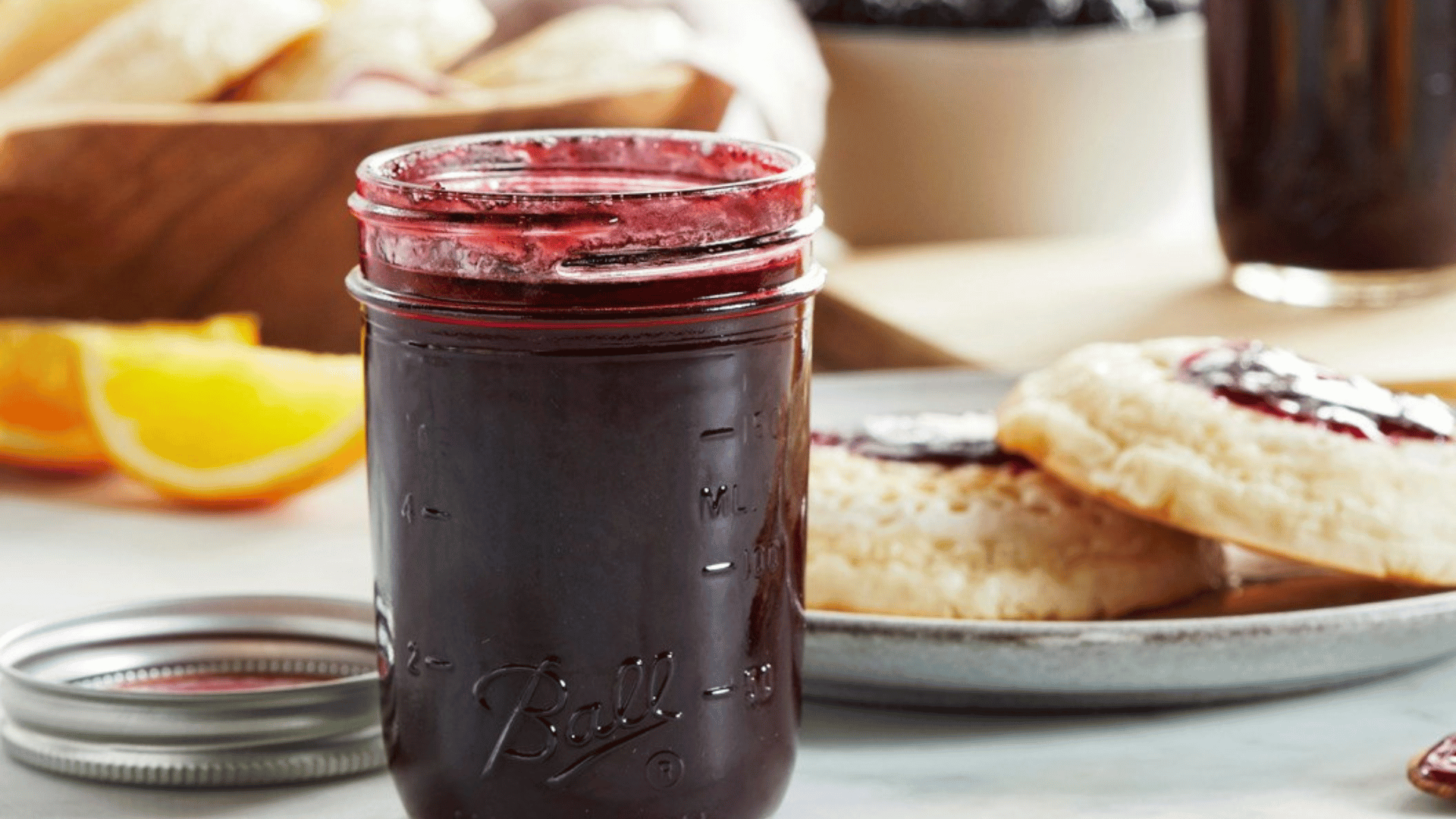 Mason jar with jam