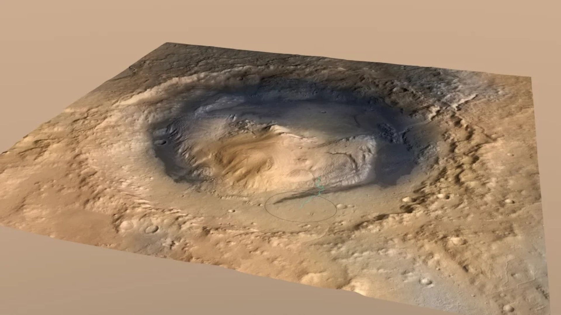 Mount Sharp’ Inside Gale Crater, Mars. Photo courtesy of NASAJPL-CaltechESADLRFU BerlinMSSS