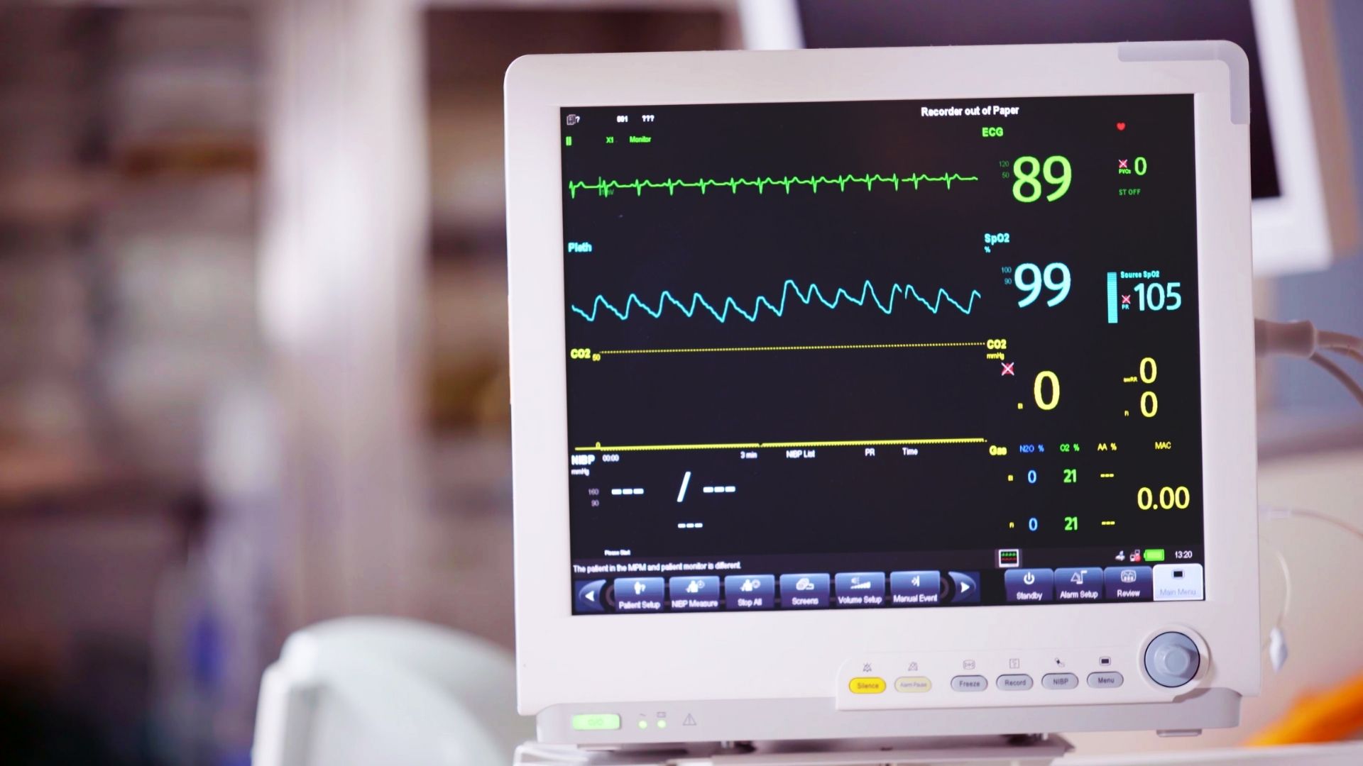Monitor vital signs, EKG, ECG, Electrocardiographic