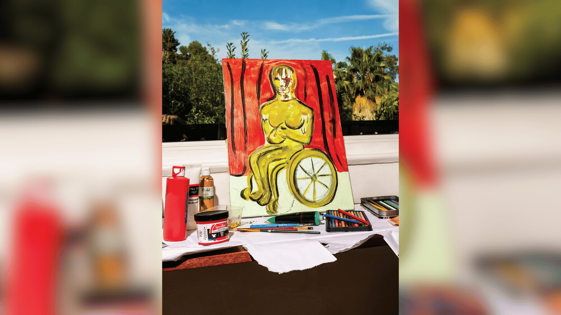Oscar statue wheelchair