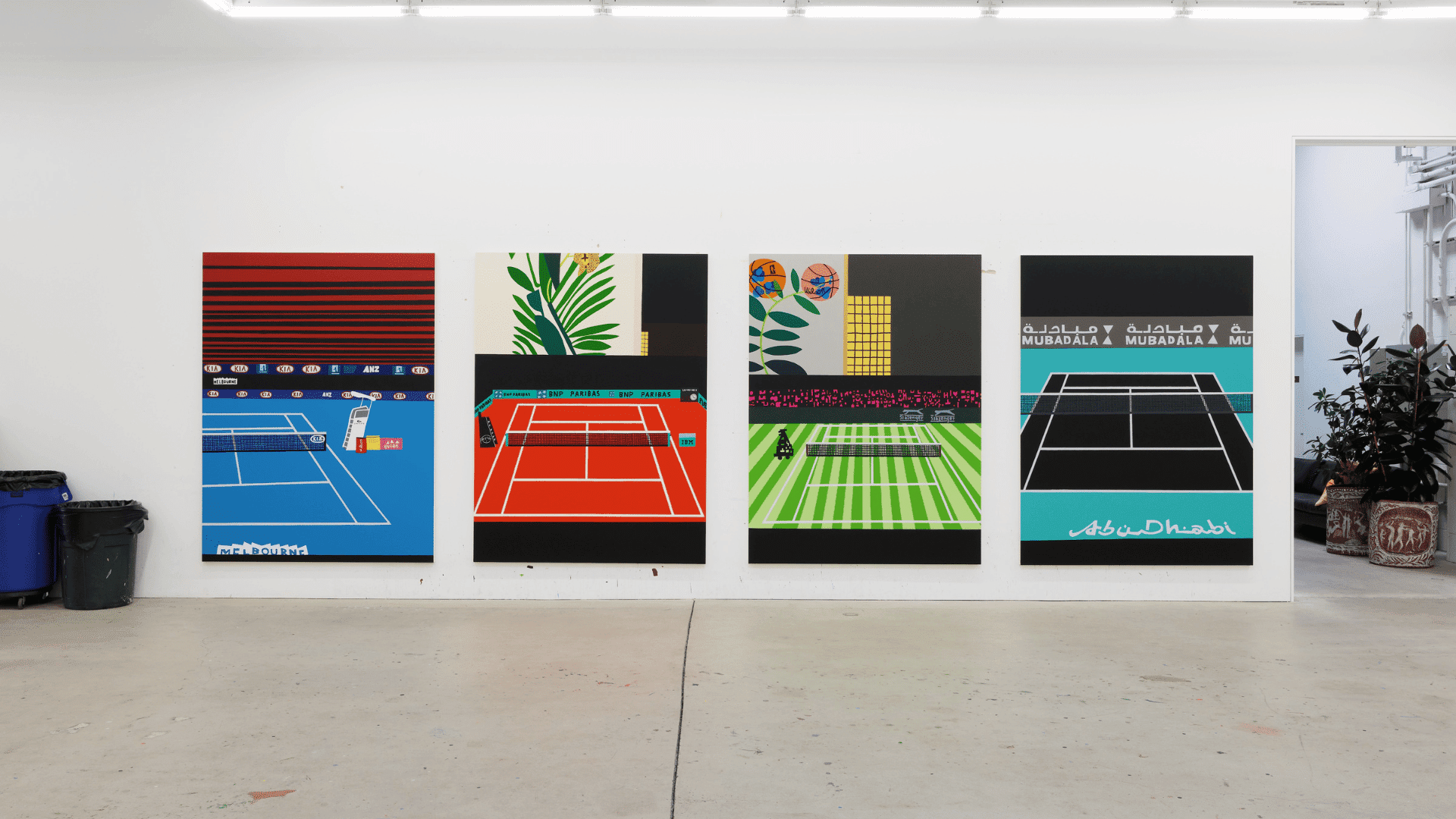 tennis art exhibition; Artwork Jonas Wood:Photo Rob McKeever