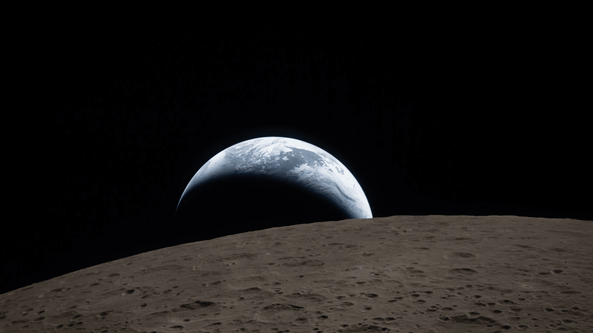 Earthset is seen through the Orion spacecraft window at 6:41 p.m. ET on April 6; Photo: NASA