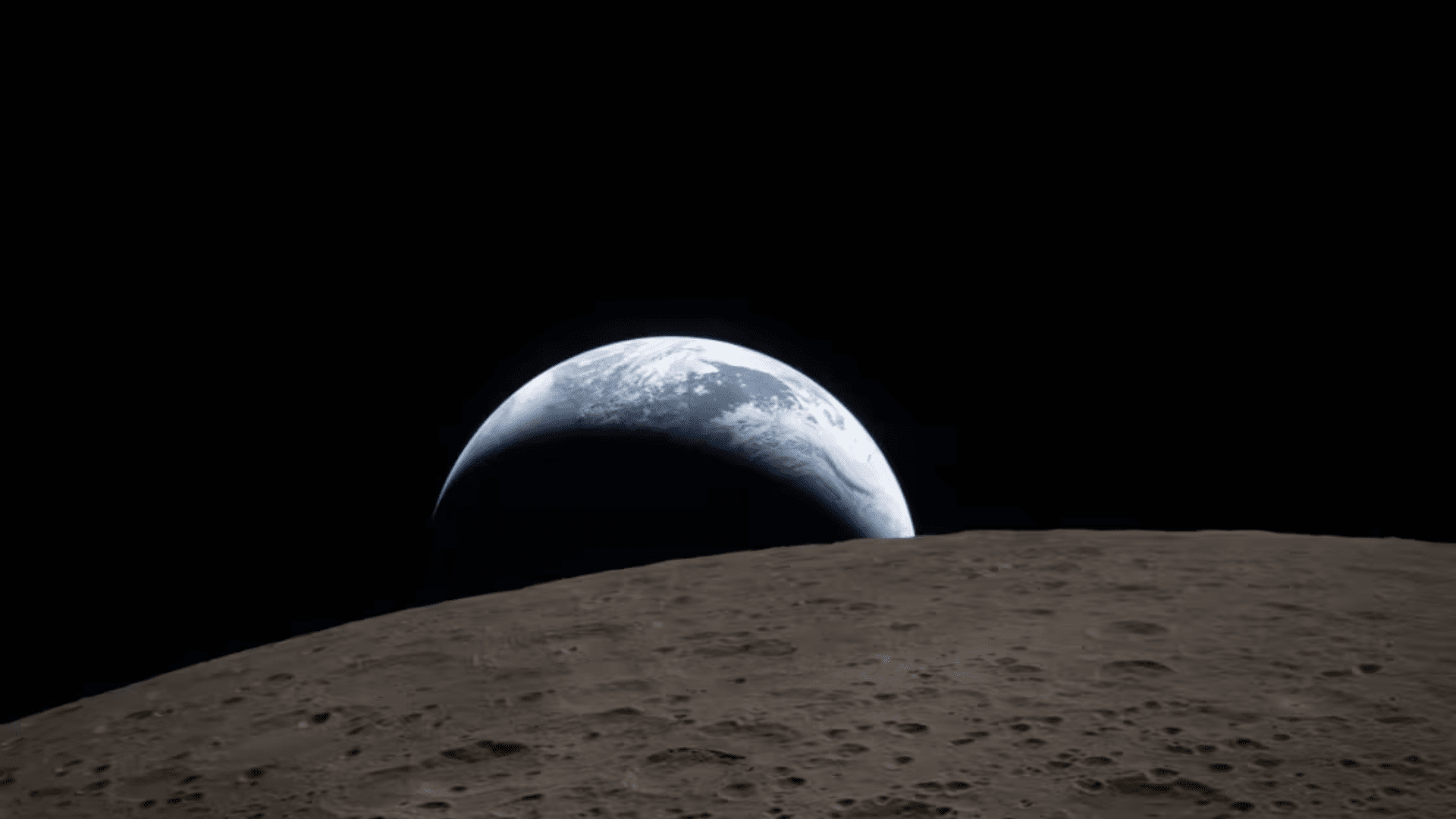 Earth dips behind the moon; Photo: NASA