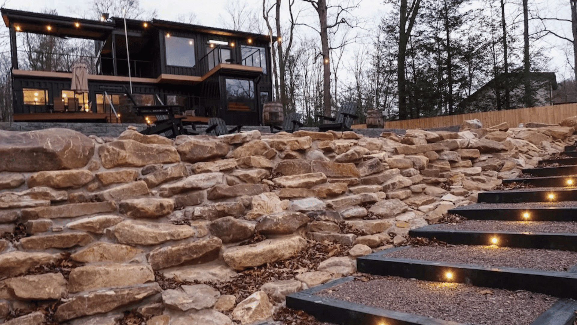 Shipping container outdoor area