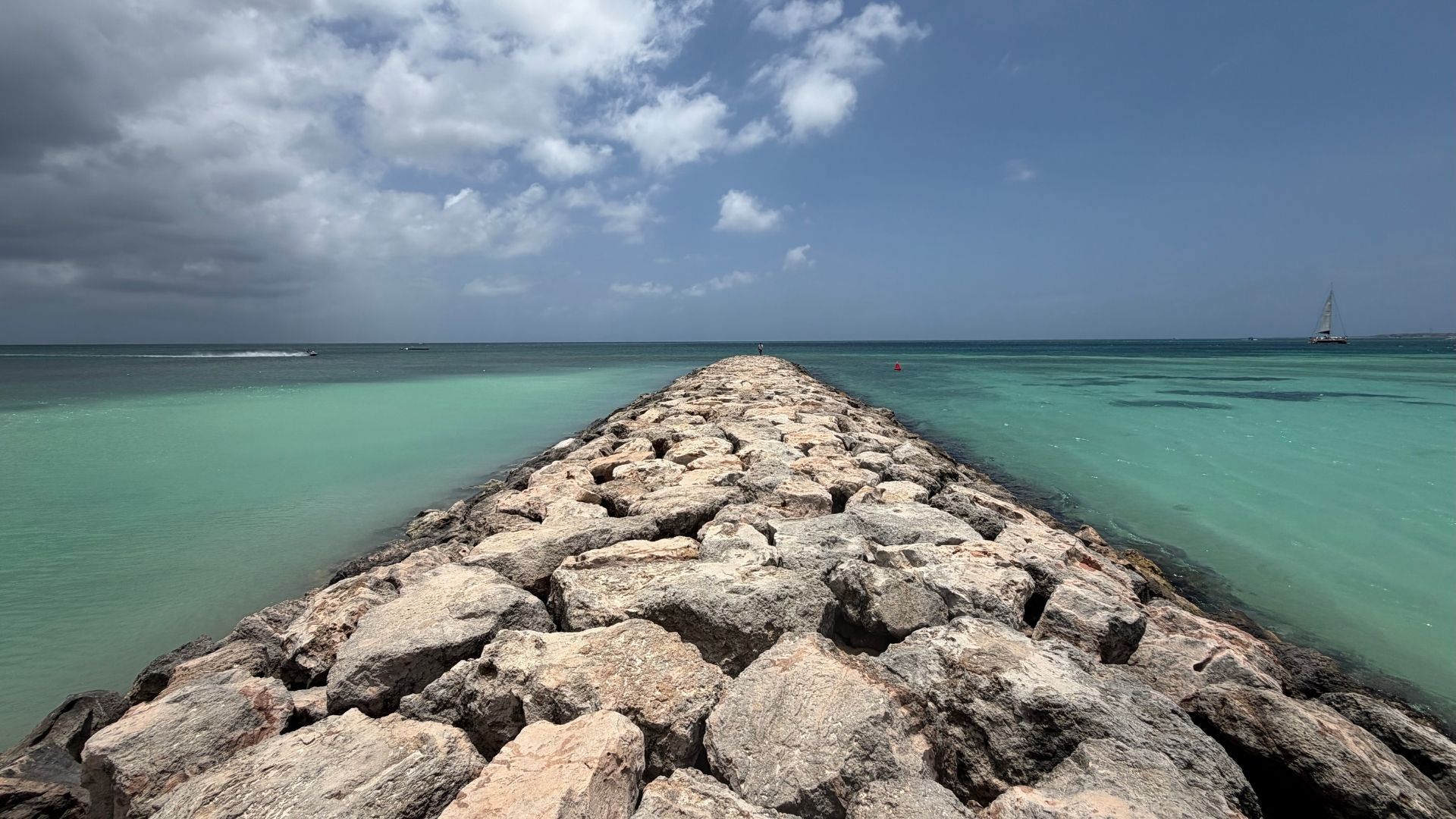 Stone Jetty and Turquoise Water
