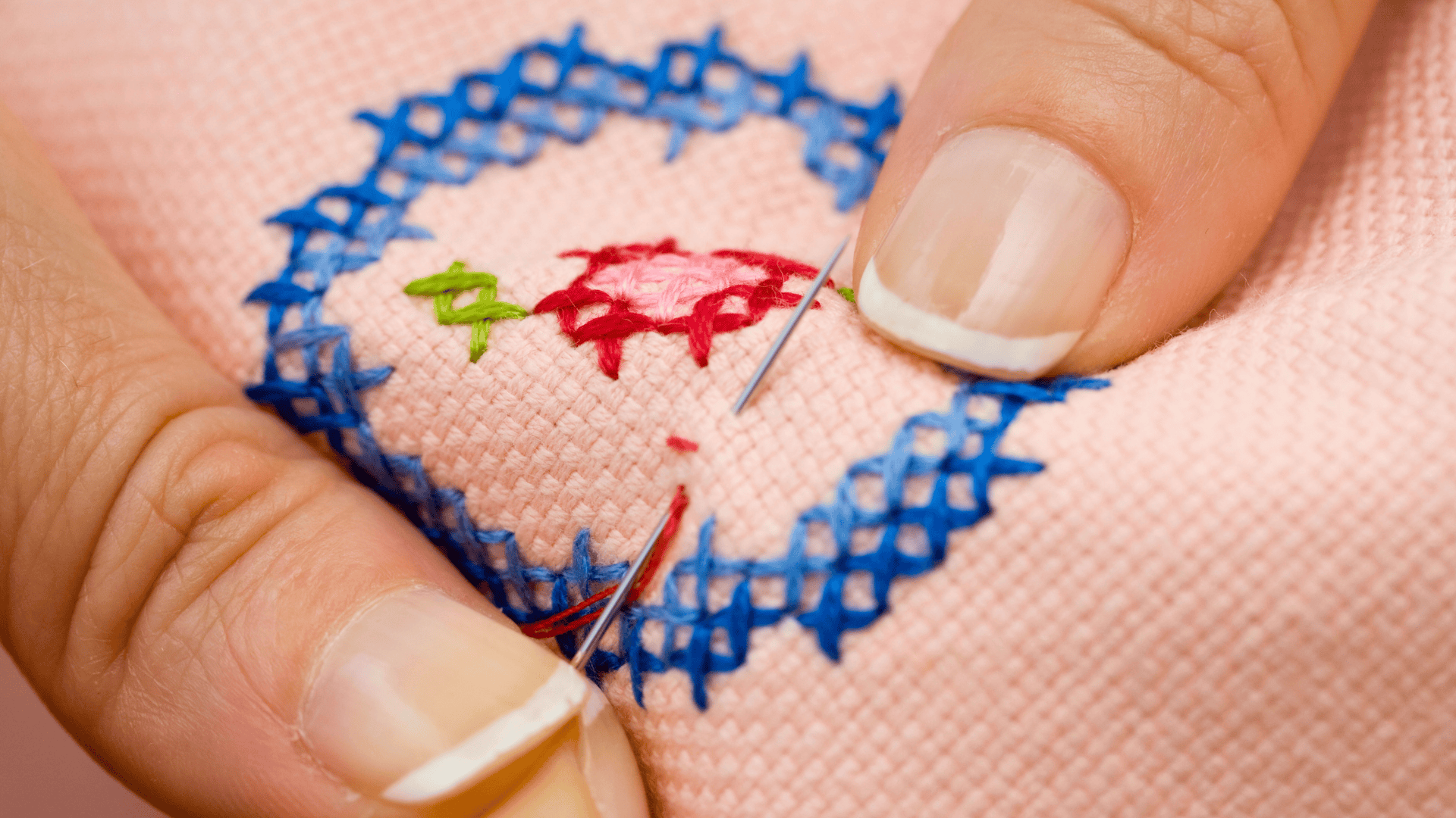 cross stitch needle pattern flowers