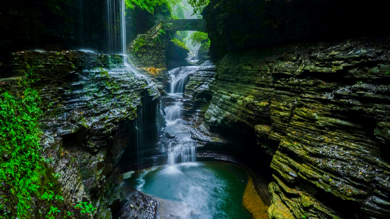 Stream Foot 19 Waterfalls Line a 2-Mile Trail at Watkins Glen State Park - Tomorrow ...